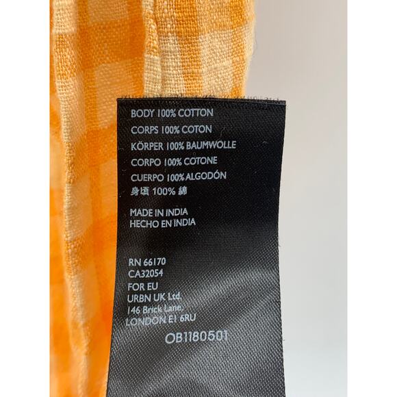 URBAN OUTFITTERS Women’s Yellow Checkered Pixie Milkmaid Mini Dress SZ M - Picture 11 of 11